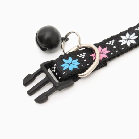 Two -layer collar with Fastex "Snowflake", 30 x 1 cm, mix of flowers-4