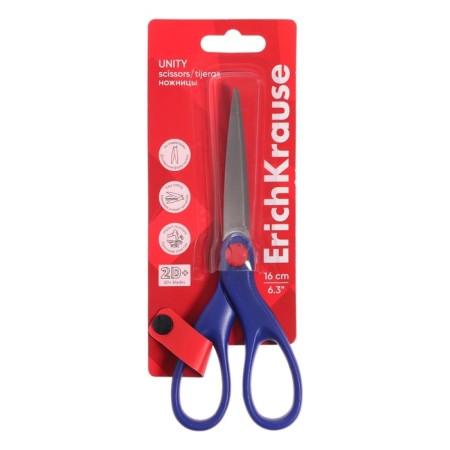 Scissors 16 cm Erichkrause Unity Blue, blister-5
