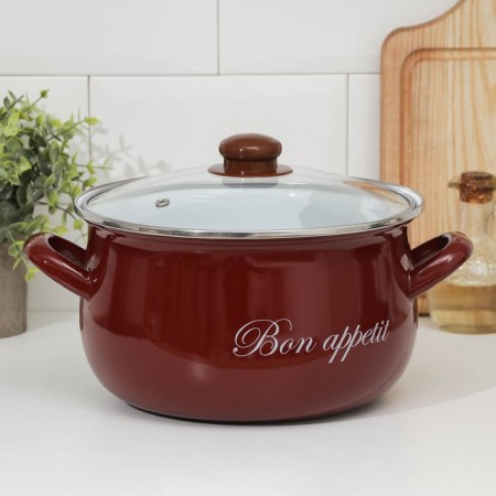 Poster "Bordeaux", 5.1 l, glass cover, induction, burgundy color