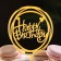 Topper "Happy Birthday", a circle with hearts, gold, give beautifully