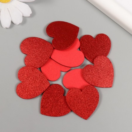 Decor for creativity "hearts" 3 cm (set 10 pcs)