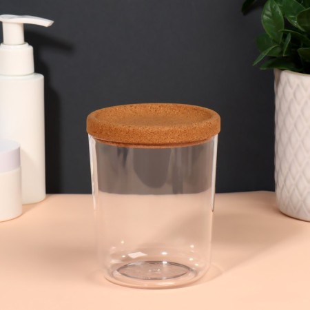 A jar for storing cosmetic accessories "Korely", 8.1 × 8.1 × 10.2 cm, the color is transparent-3