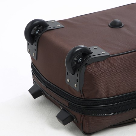 Small 20 suitcase "," Cartes factory ", lightning department, extension, external pocket, 2 wheels, brown color-6
