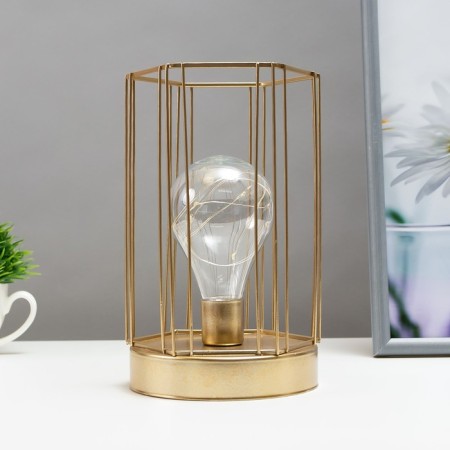 Nightlight "rectangle" LED from batteries 3haa gold 12.5x12x20 cm Risalux