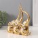 Polystone souvenir "Three elephants. Indian patterns" gold 18.3x6.7x20 cm