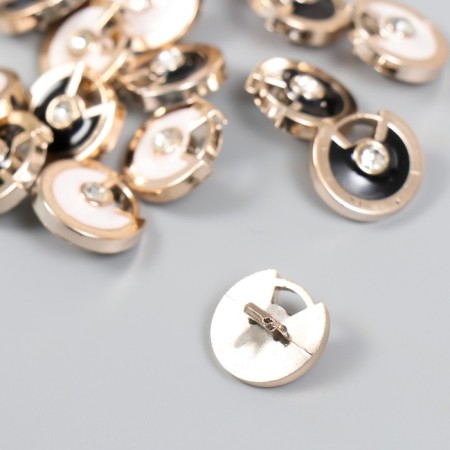 Buttons plastic for creativity on the leg "Circle, compass. Stone" set 15 pcs mix 1.5x1.5 cm 94135-2