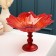 Serving dish on the leg "Poppies, d = 30 cm, red color