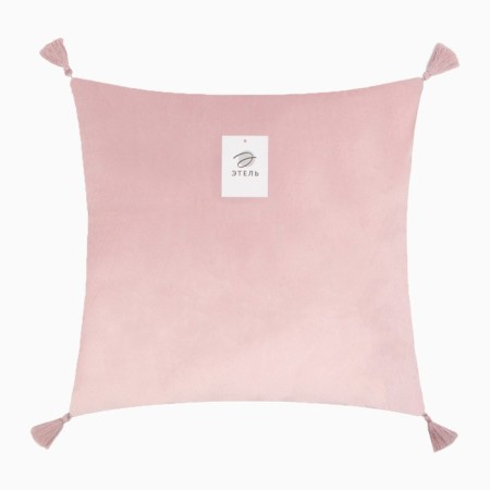 A set of decorative pillowcases Ethel with tassels, pink color, 45x45 cm - 2 pcs, polyester, velor-4