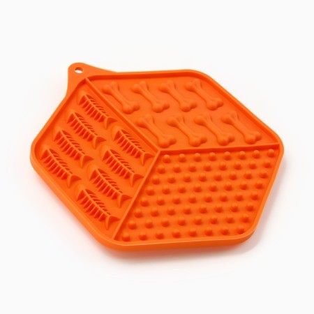 Rug - a bowl for slow feeding, orange, 18.5 cm x 16 cm-2
