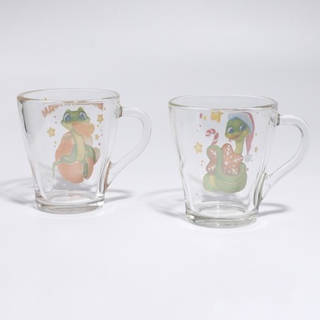 Gift set of New Year's glasses of glass "Snake", 2 pcs-2