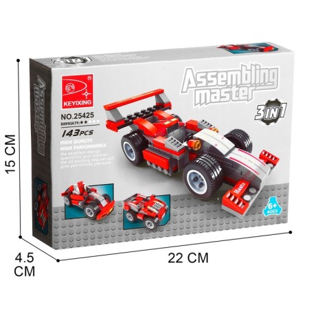 Constructor Racing Super General Keyixing Assembling Master, 3 in 1, 143 details, 6+-4