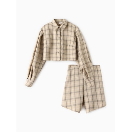Female set (blouse, shorts) minku: casual collection color Beige Cage, size 42-5