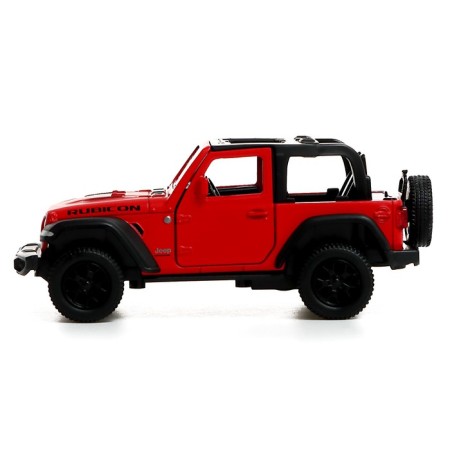 Metal jeep wrangler, 1:32, inertia, matte red color-1