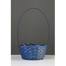 Wicker basket 20 x 20 x 9 cm, handle h = 25 cm, blue