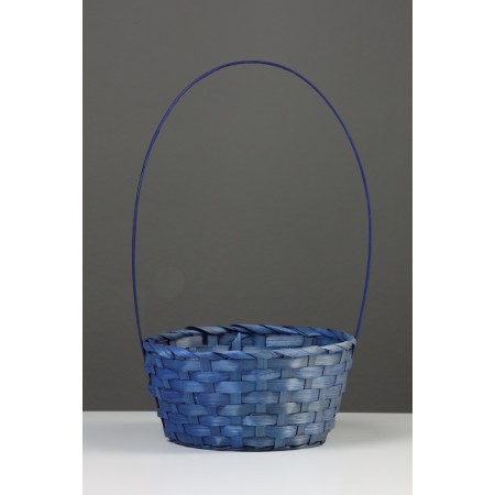 Wicker basket 20 x 20 x 9 cm, handle h = 25 cm, blue