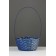 Wicker basket 20 x 20 x 9 cm, handle h = 25 cm, blue