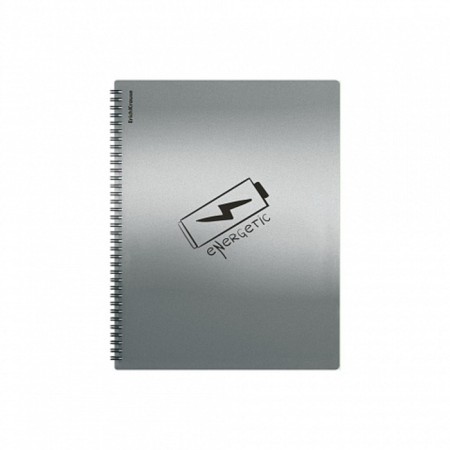 Folder 30 inserts on spirals, A4, 600 μm, Erichkrause "Ice Metallic Ideas", texture "Sand", gray, mix-2