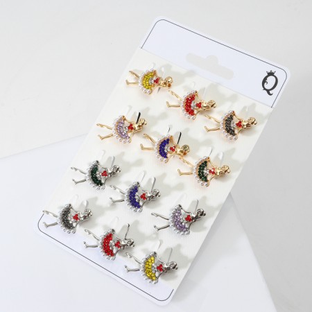 Brooch "Ballerina" mini, color mix (indivisible packing 12 pcs., Price per pcs.)-1