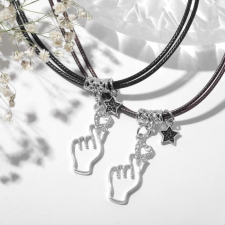 Kulons on the lace "Demetrons" Saranha sign with stars, black-brown color, 43 cm