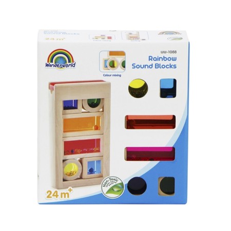 Wooden toy "Rainbow blocks", with a sound effect, in a container-6