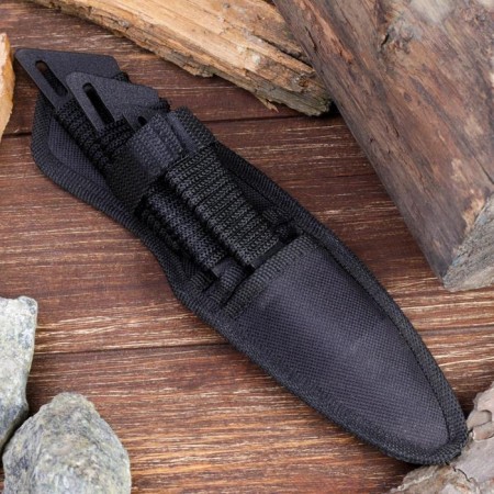 Set of throwing knives "Scorpio", in a braid, 3 pcs., Black-1