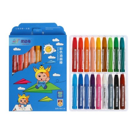 Oil pastel 18 colors in a paper holder, in a cardboard box