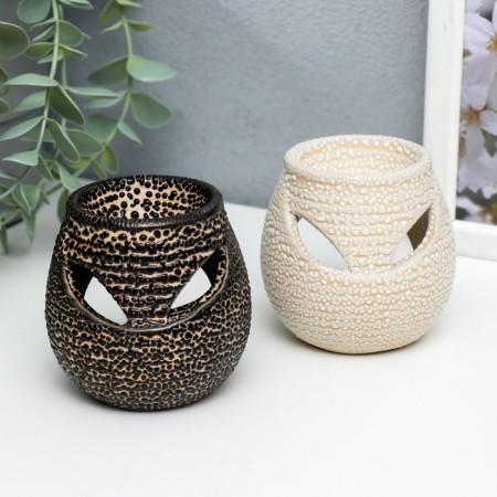 Aroma lamp ceramics "ribbed ball" mix 7x7x7.5 cm