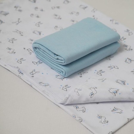Knitted diaper, size 90x120 cm, blue color-2