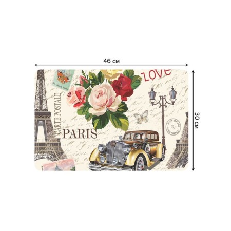 Set of napkins for setting the table "Love Paris", rectangular, rounded edges, size 30x46 cm, 4 pcs-1