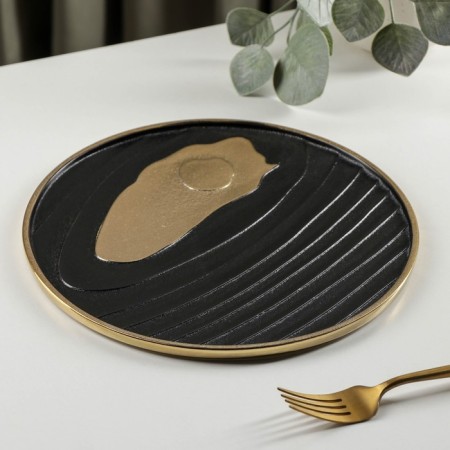 Ceramic serving dish "Golden Blick", 24 × 1 cm-1