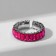 Ring "Trend" parallel, bright pink color in silver, dimensionless (from 17 size)
