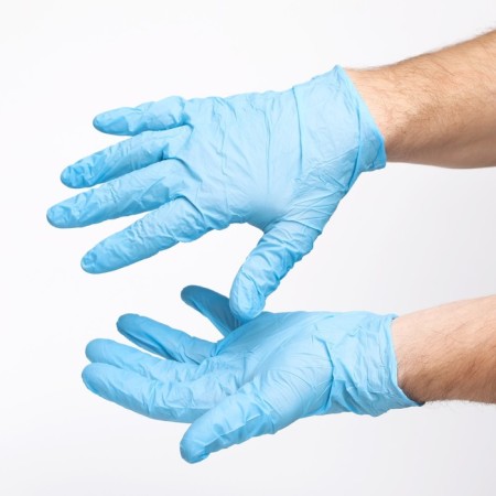 Medical gloves nitrilly, non -sterile, non -puddered Benovy L, blue-5