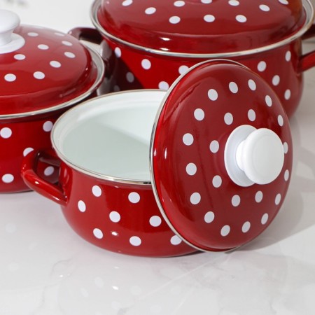 Set of pots "Monica", 3 subjects: 1.5 l, 2 l, 3 l, enameled covers, induction-1