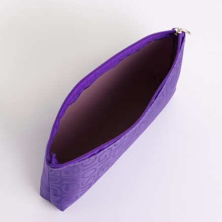 Cosmetic bag with zipper, purple color-2