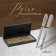 A set of Gift handles Calligrata "Platinum" 2 pieces: feathers, capillary, in the leatherette case, silver with golden inserts