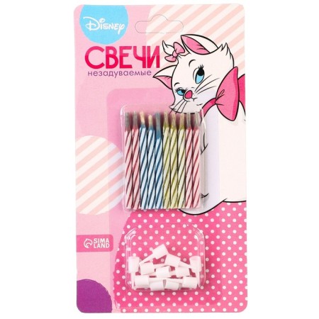 Set of candles untouched for a cake, 10 pcs, cats aristocrats-2