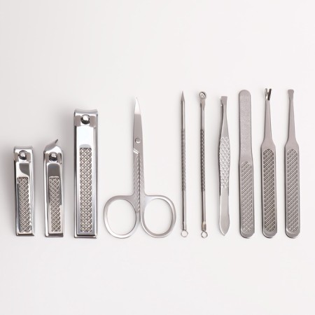 Manicure set, 10 items, in a case, red-1