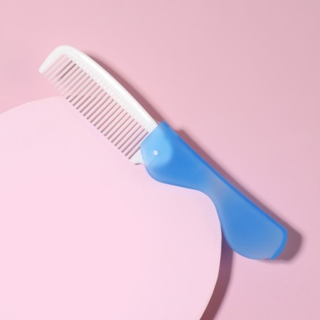 The comb is folding, 9.6 × 2.8 cm, blue/white color-2