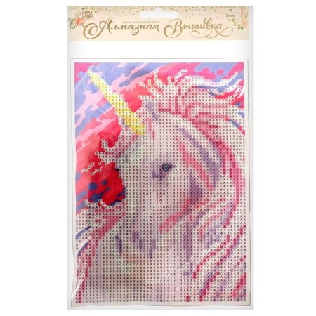 Diamond mosaic with partial filling on the canvas "Unicorn", 15 x 21 cm-4