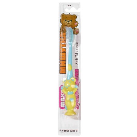 Toothbrush mod children's tinsel art 81 two -component handle, soft stubble, with suction-5