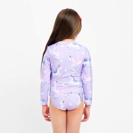 Children's swimsuit KAFTAN "Unicorns", height 122-128 cm, lilac-2