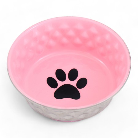 The bowl of a weighted embossed, with a silicone base, pink, 300 ml-1