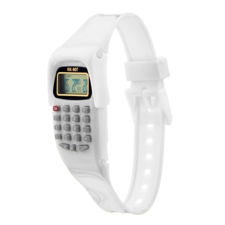 Watch is an electronic nursery, with a calculator, silicone strap, L-21 cm, white-1