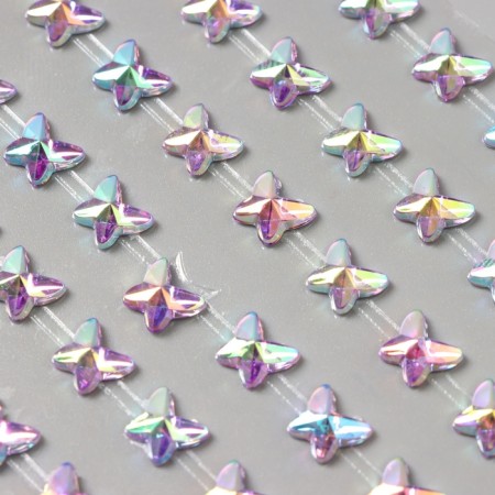 Stick plastic rhinestones "Butterfly" lilac 15x9 cm-2