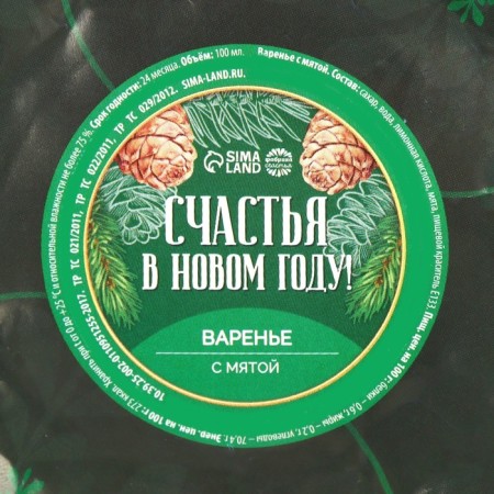 New Year! Jam "Happiness in the New Year" with mint, 100 ml.-4