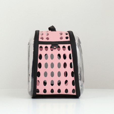 Carriage for animals is transparent, 42*32*28 cm, pink-9