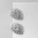 Earrings with rhinestones "flash" drop, white color in silver
