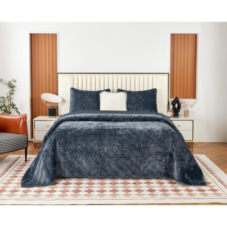 The bedspread with pillowcases Sofi de Marko "Rosalin", size 240x260 cm, 50x70 cm - 2 pcs, color anthracite