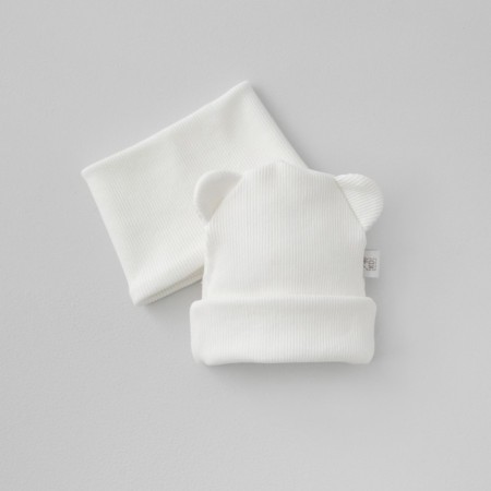 Kinderlitto Piccolino Kinderlitto kit, 2 items: hat, snood, age 6-12 months, color sugar