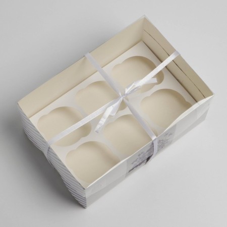 Capcake box, confectionery packaging, 6 cells "for you", 23 x 16 x 10 cm-2